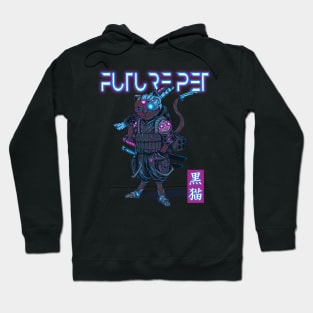 cyberpunk future cat Hoodie